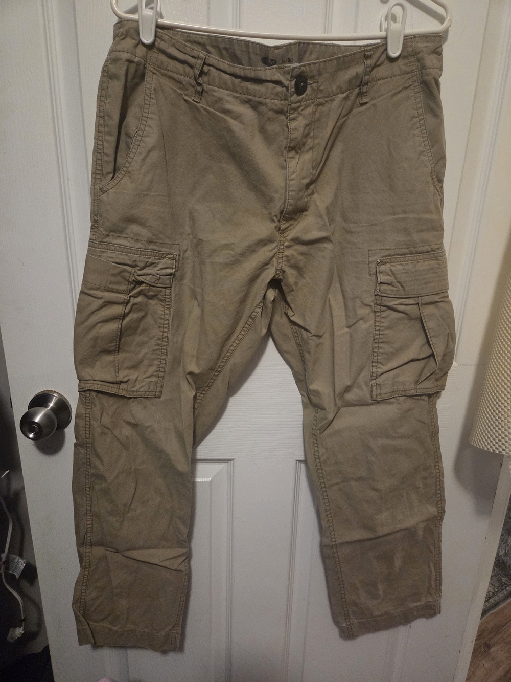 Old Navy Men's Tan Cargo Pants with Multiple Pockets